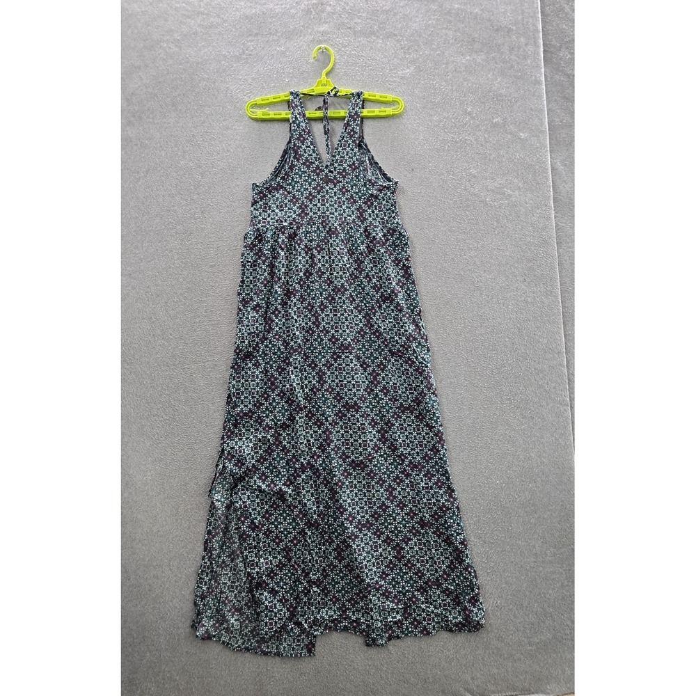 Roxy Women Dress L/G Green Floral Maxi Sundress Boho Cottagecore
